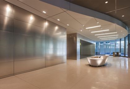 Mirror-finish panels for lobbies