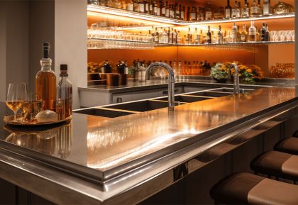 Custom bar counters (with bottle display)